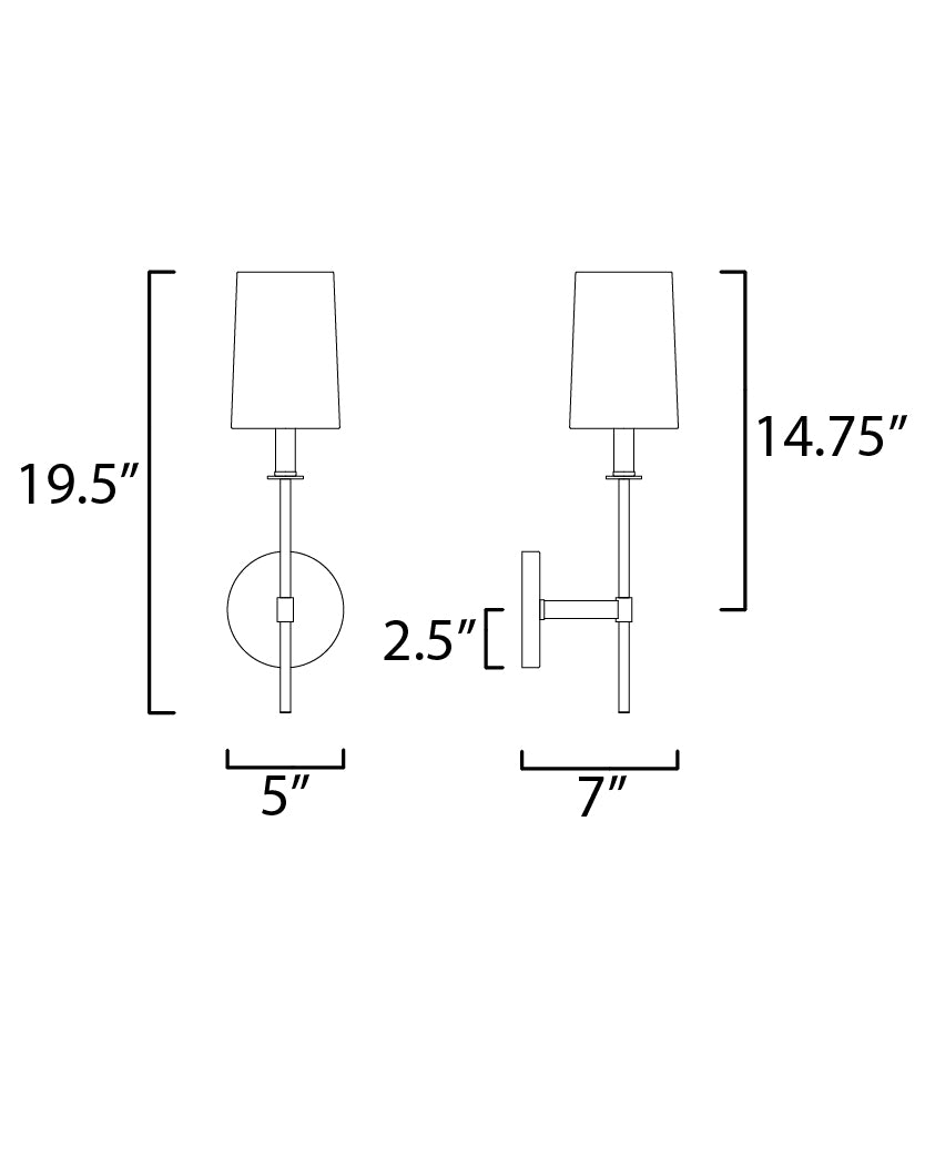 Maxim Uptown 32391OFSBRPN Wall Sconce Light - Satin Brass / Polished Nickel