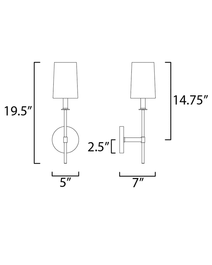 Maxim Uptown 32391OFSBRPN Wall Sconce Light - Satin Brass / Polished Nickel