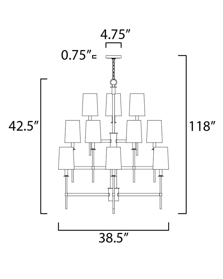 Maxim Uptown 32399OFSBRPN Chandelier Light - Satin Brass / Polished Nickel
