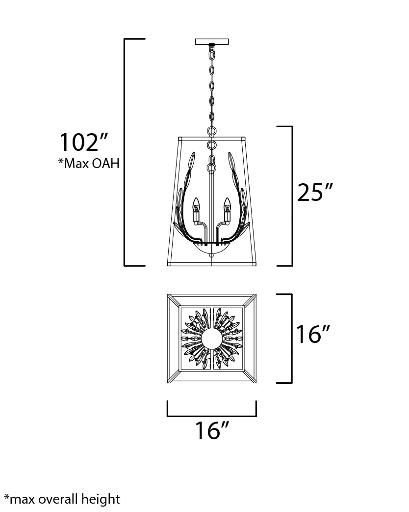 Maxim Bouquet 32404BCPNGL Pendant Light - Polished Nickel / Gold Leaf