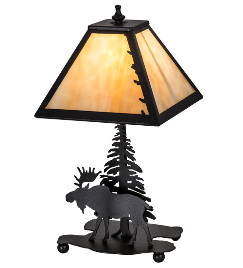 Meyda Tiffany Lighting 32467 Lone Moose One Light Accent Lamp Lamp Black