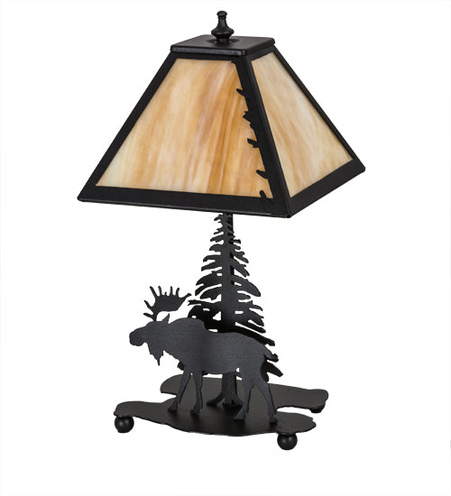 Meyda Tiffany Lighting 32467 Lone Moose One Light Accent Lamp Lamp Black