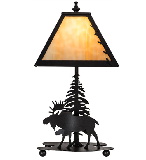 Meyda Tiffany Lighting 32467 Lone Moose One Light Accent Lamp Lamp Black