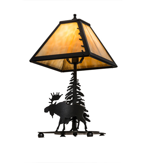 Meyda Tiffany Lighting 32467 Lone Moose One Light Accent Lamp Lamp Black