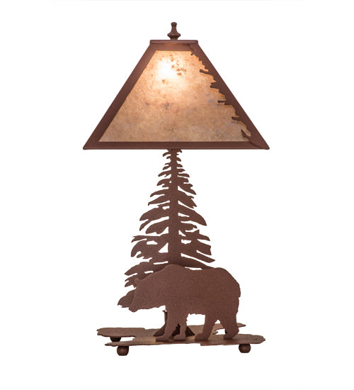 Meyda Tiffany Lighting 32502 Lone Bear Two Light Table Lamp Lamp Bronze / Dark