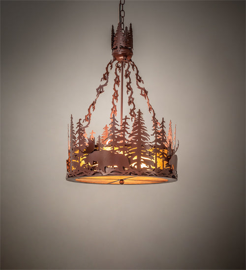 Meyda Tiffany Moose At Dusk 32528 Pendant Light - Rust