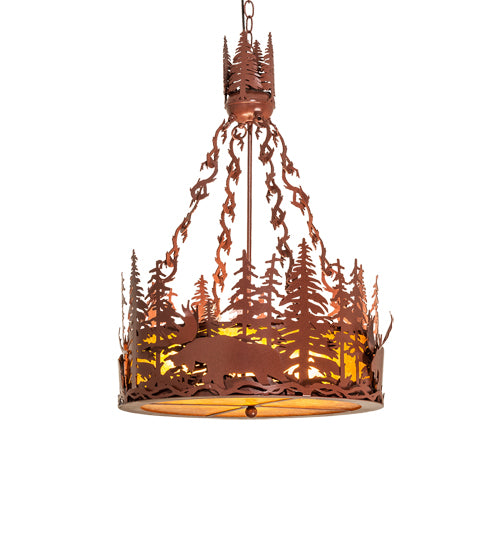 Meyda Tiffany Moose At Dusk 32528 Pendant Light - Rust