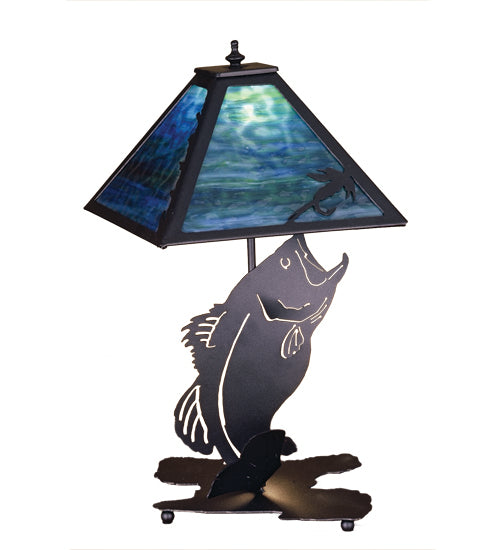 Meyda Tiffany Lighting 32566 Leaping Bass Table Lamp Lamp Black