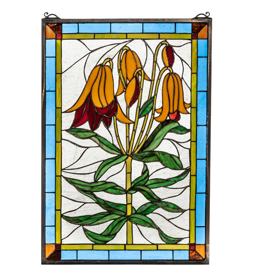 Meyda Tiffany Lighting 32660 Trumpet Lily Window Mirror Multicolored