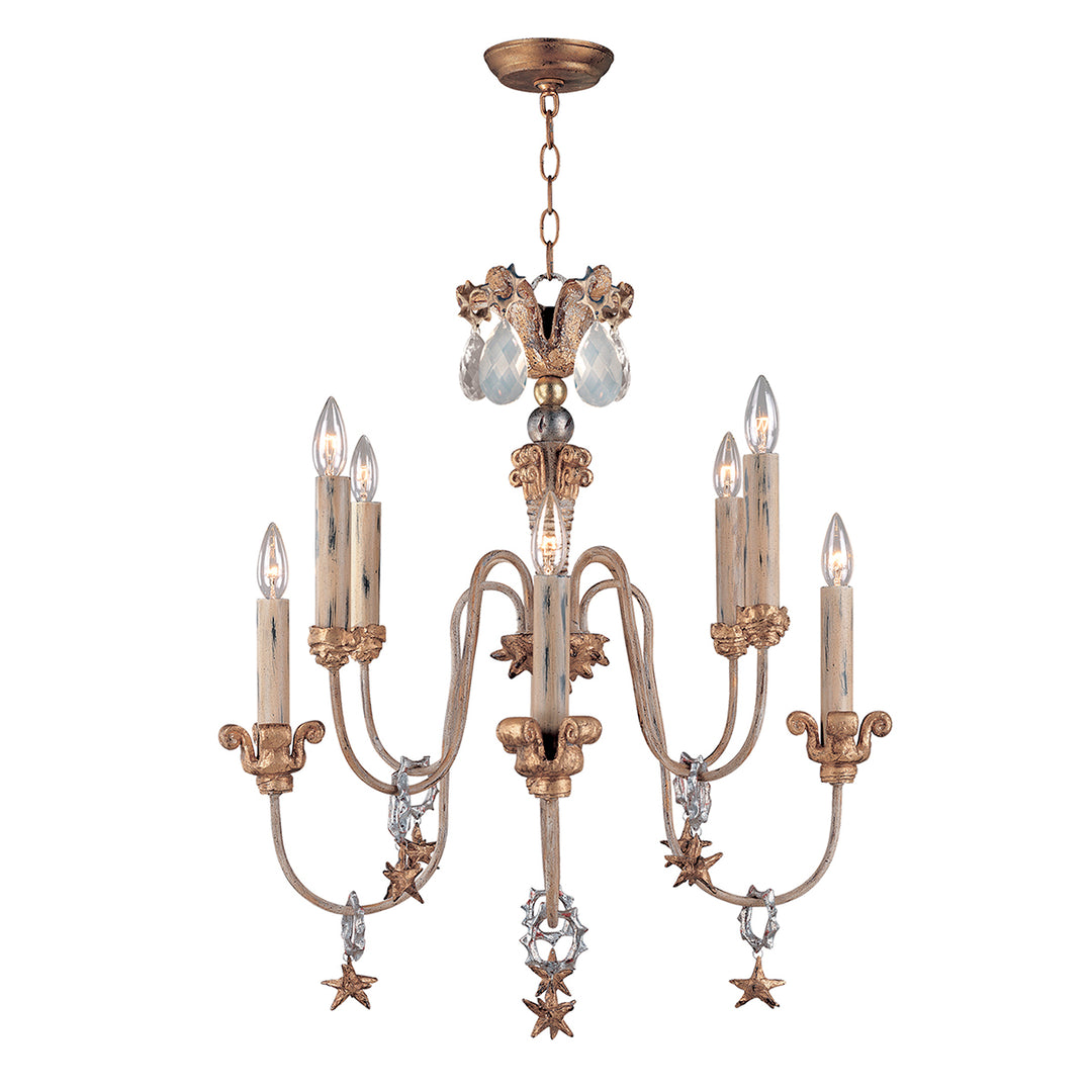 Lucas+McKearn Mignon Ch1111 Chandelier Light - Gold, Silver and Cream