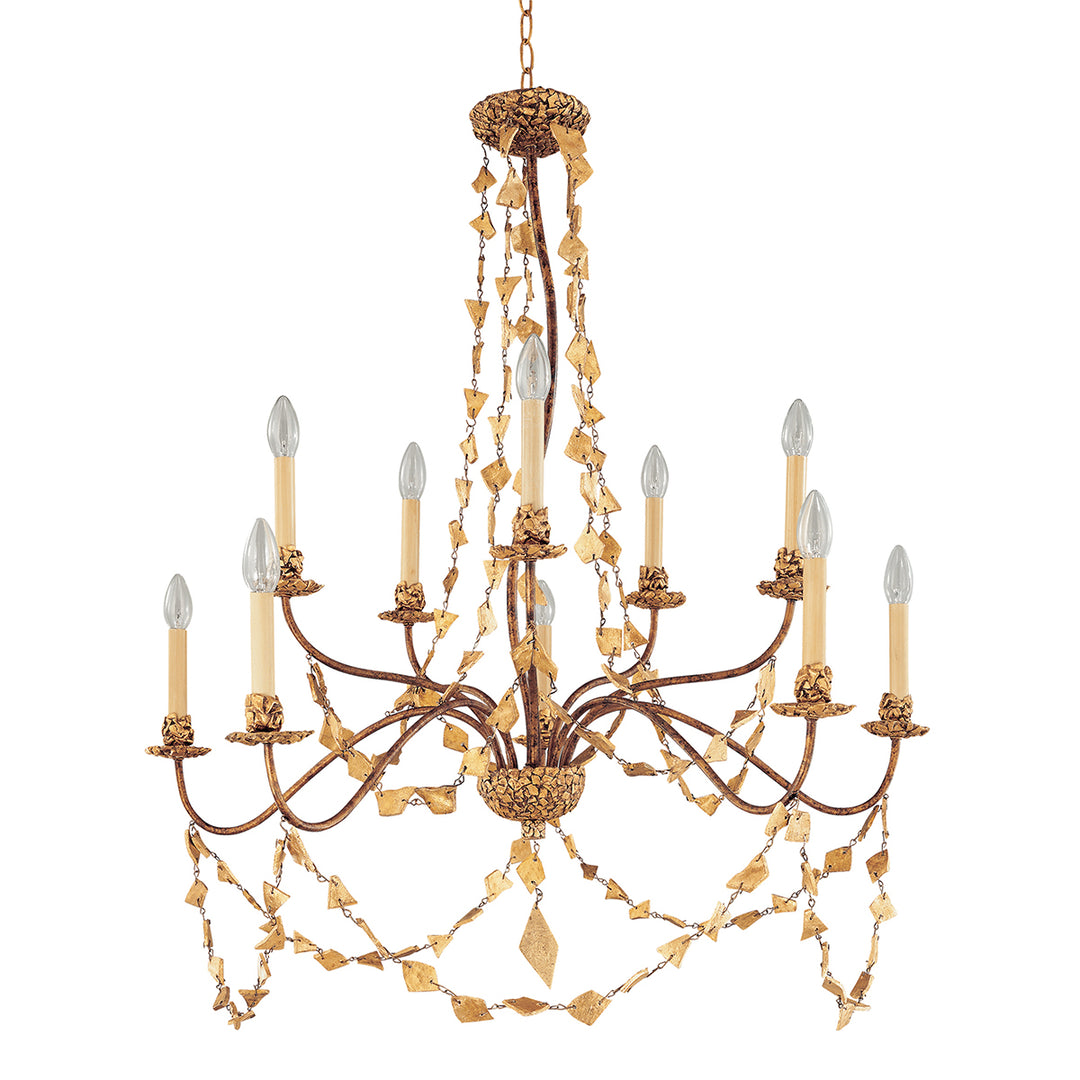 Lucas+McKearn Mosaic Ch1158-10 Chandelier Light - Gold Leaf