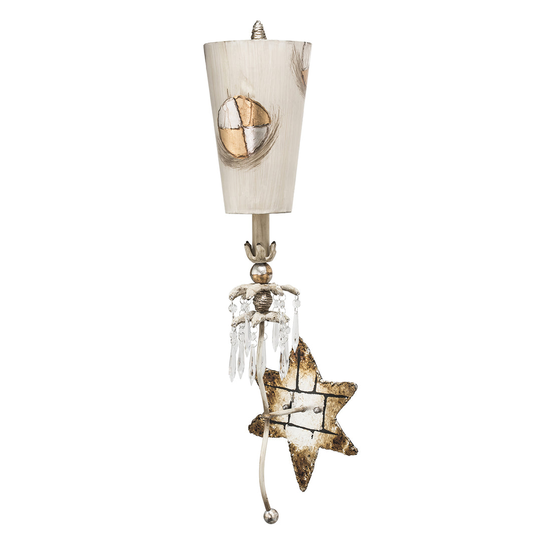 Lucas+McKearn Compass Sc1055 Wall Sconce Light - Textured Taupe w/Gold/Silver Leaf