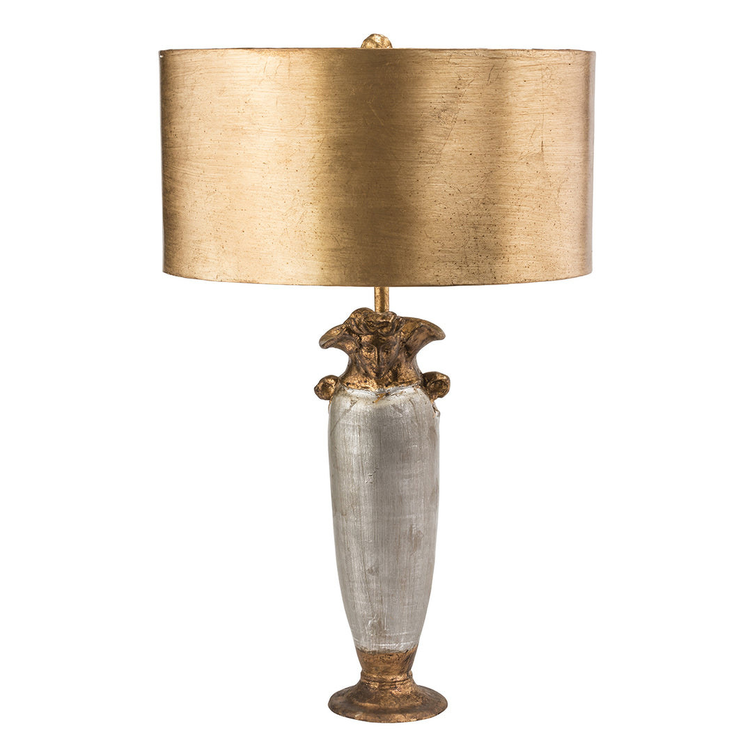 Lucas+Mckearn Lighting TA1126  Bienville Lamp Gold And Silver Leaf Vase