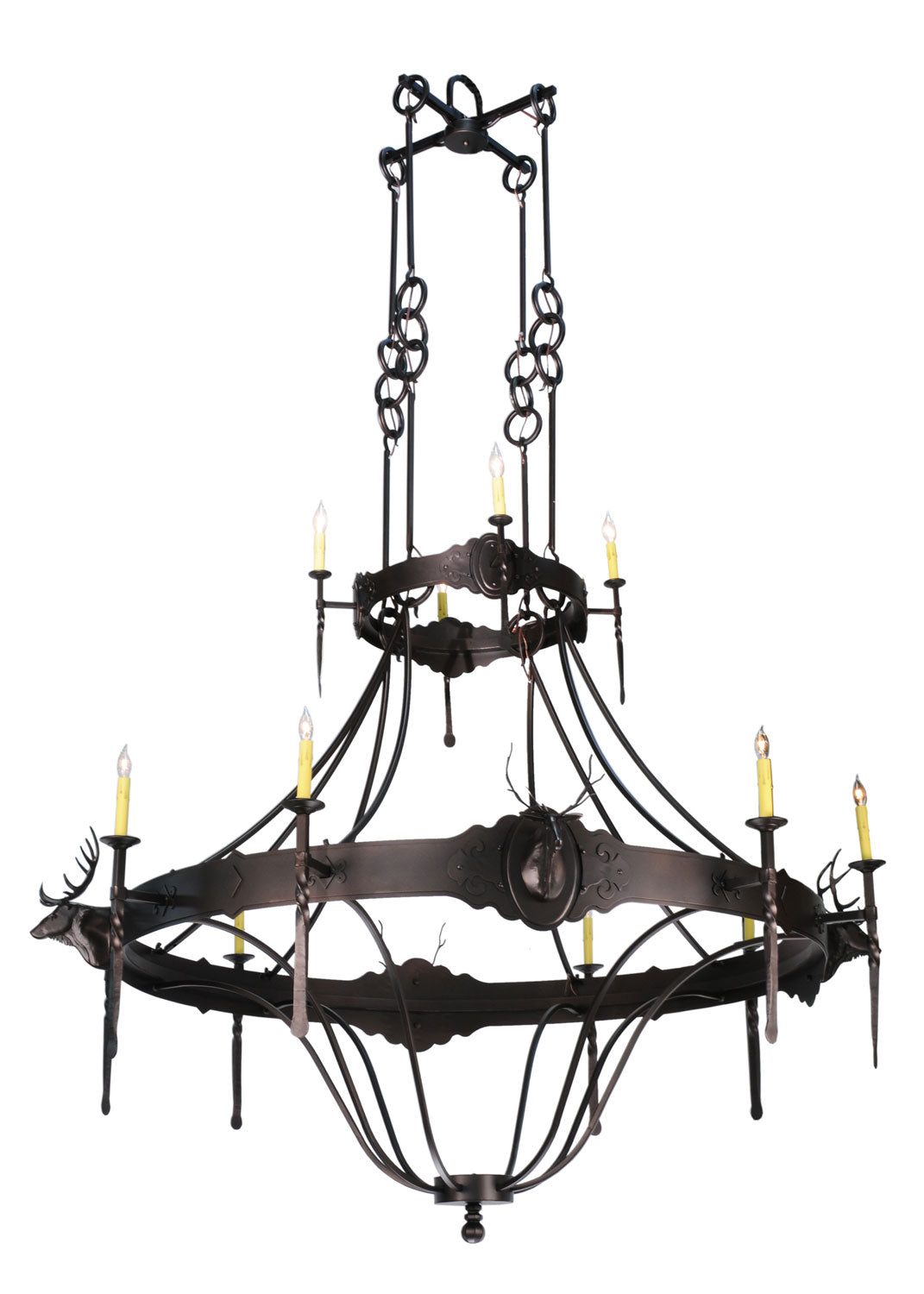 Meyda Tiffany Stag 112053 Chandelier Light - Mahogany Bronze