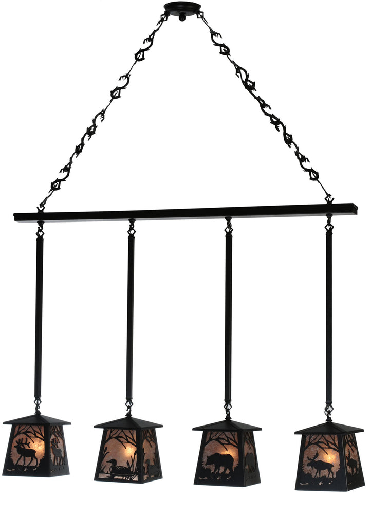 Meyda Tiffany Wildlife At Pine Lake 113099 Pendant Light - Black/Silver Mica