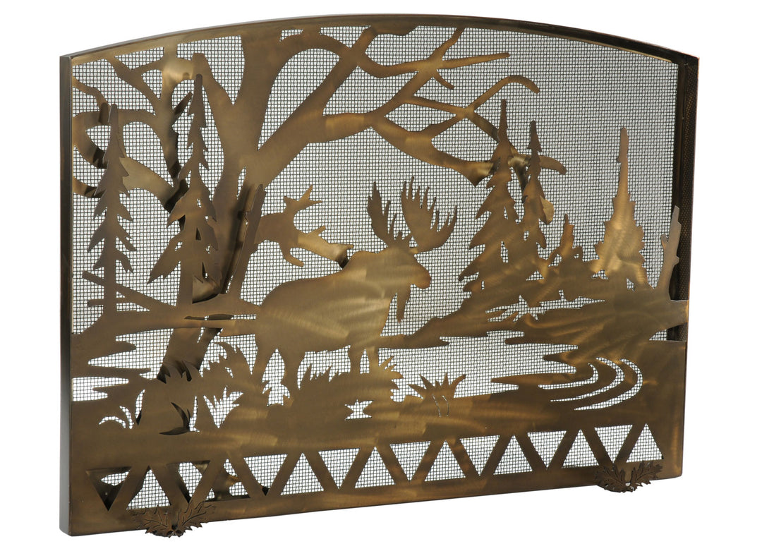 Meyda Tiffany Lighting 113045 Moose Creek Fireplace Screen Home Decor Copper/Antique/Verde