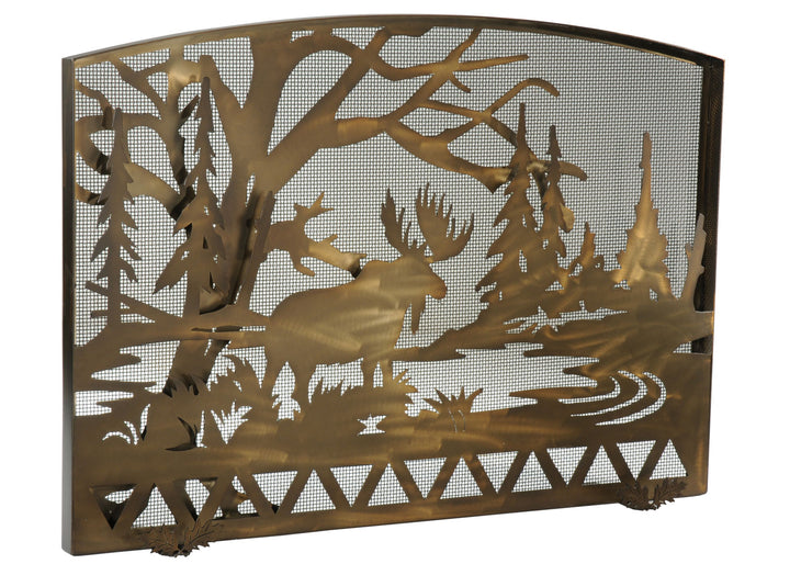Meyda Tiffany Lighting 113045 Moose Creek Fireplace Screen Home Decor Copper/Antique/Verde