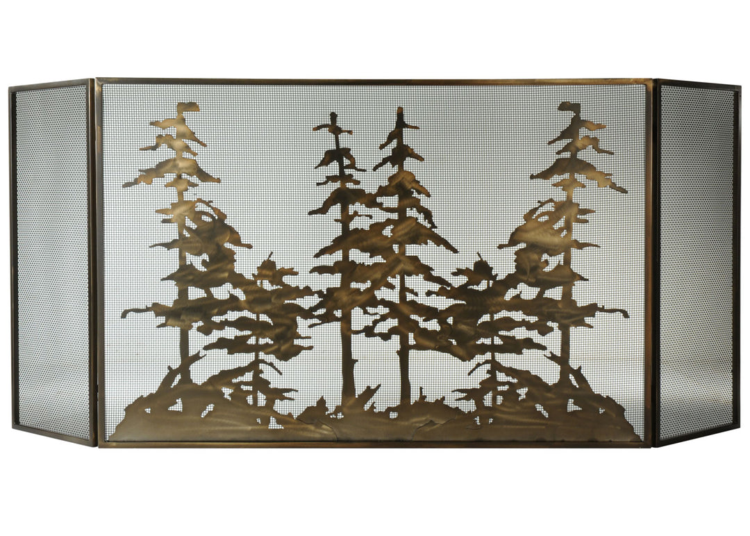 Meyda Tiffany Lighting 113067 Tall Pines Fireplace Screen Home Decor Copper/Antique/Verde