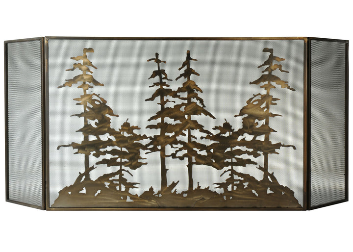Meyda Tiffany Lighting 113067 Tall Pines Fireplace Screen Home Decor Copper/Antique/Verde