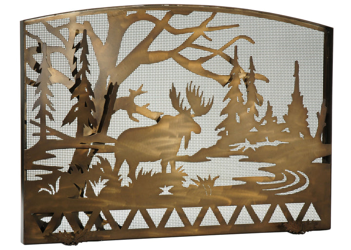 Meyda Tiffany Lighting 113069 Moose Creek Fireplace Screen Home Decor Copper/Antique/Verde