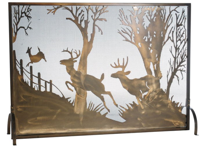 Meyda Tiffany Lighting 113656 Deer On The Loose Fireplace Screen Home Decor Copper/Antique/Verde