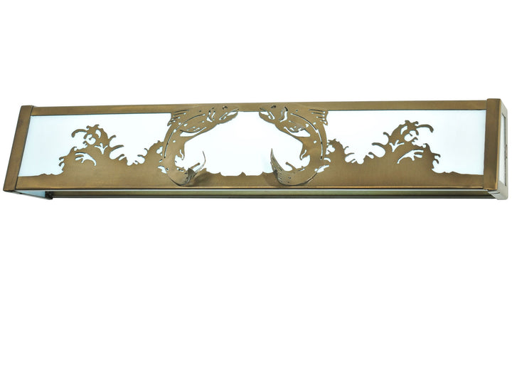 Meyda Tiffany Leaping Trout 111842 Bath Vanity Light 24 in. wide - Antique Copper