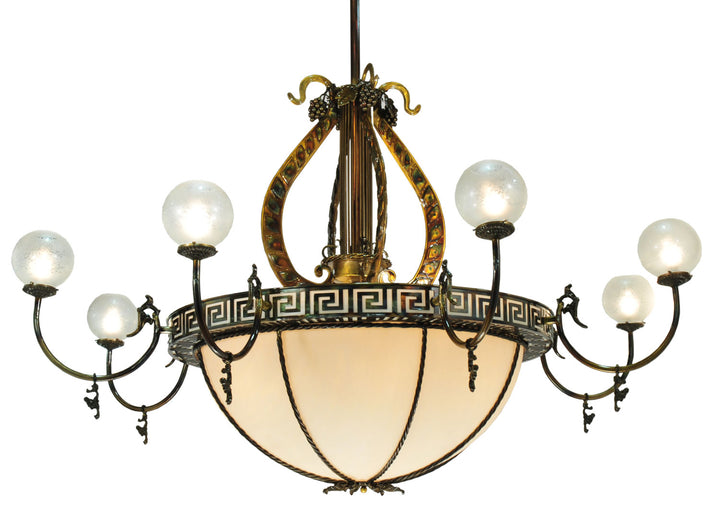 Meyda Tiffany Lyre 106965 Chandelier Light - Lt Burnished Brass Tint/Alabaster Sb