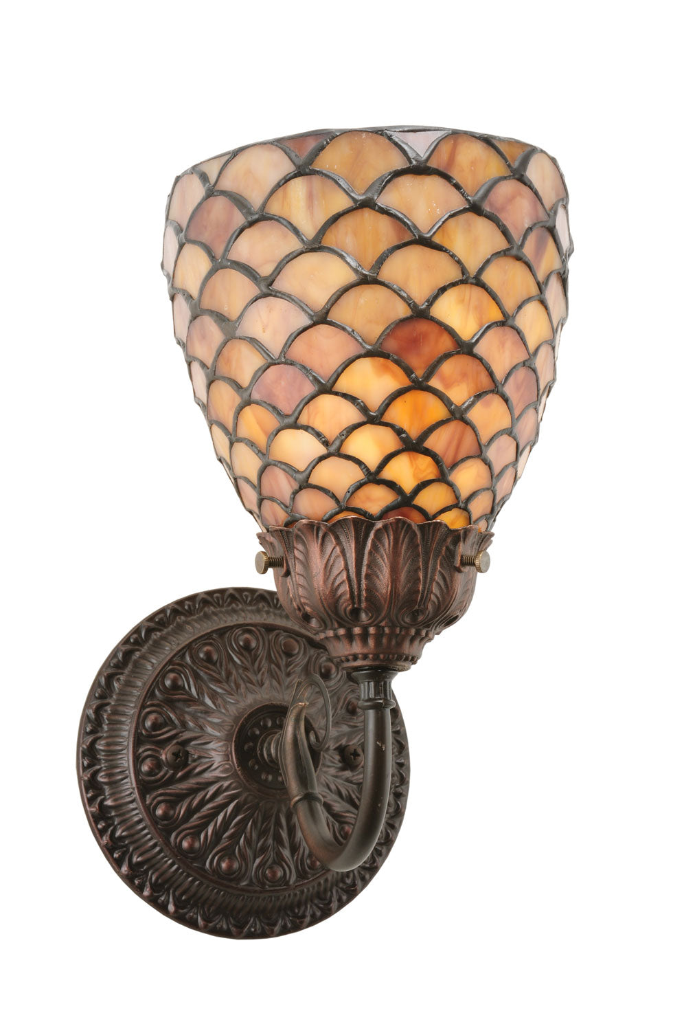 Meyda Tiffany Fishscale 110224 Wall Light - Craftsman Brown