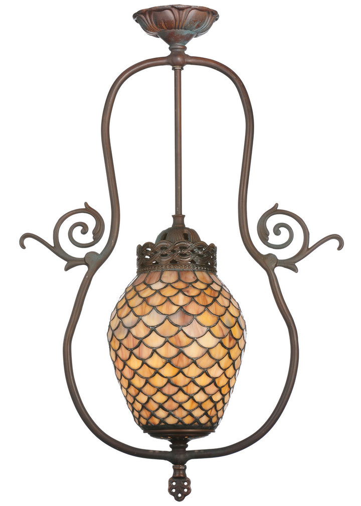 Meyda Tiffany Fishscale 110225 Pendant Light - Red Rust