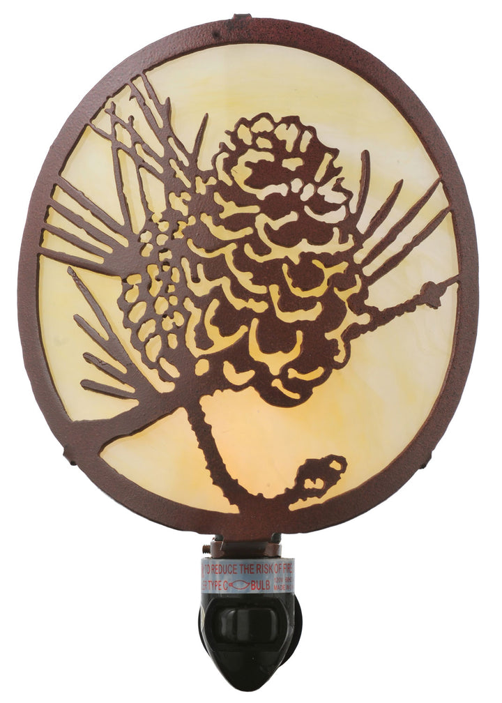 Meyda Tiffany Lighting 111477 Winter Pine One Light Night Light Decor Bronze / Dark