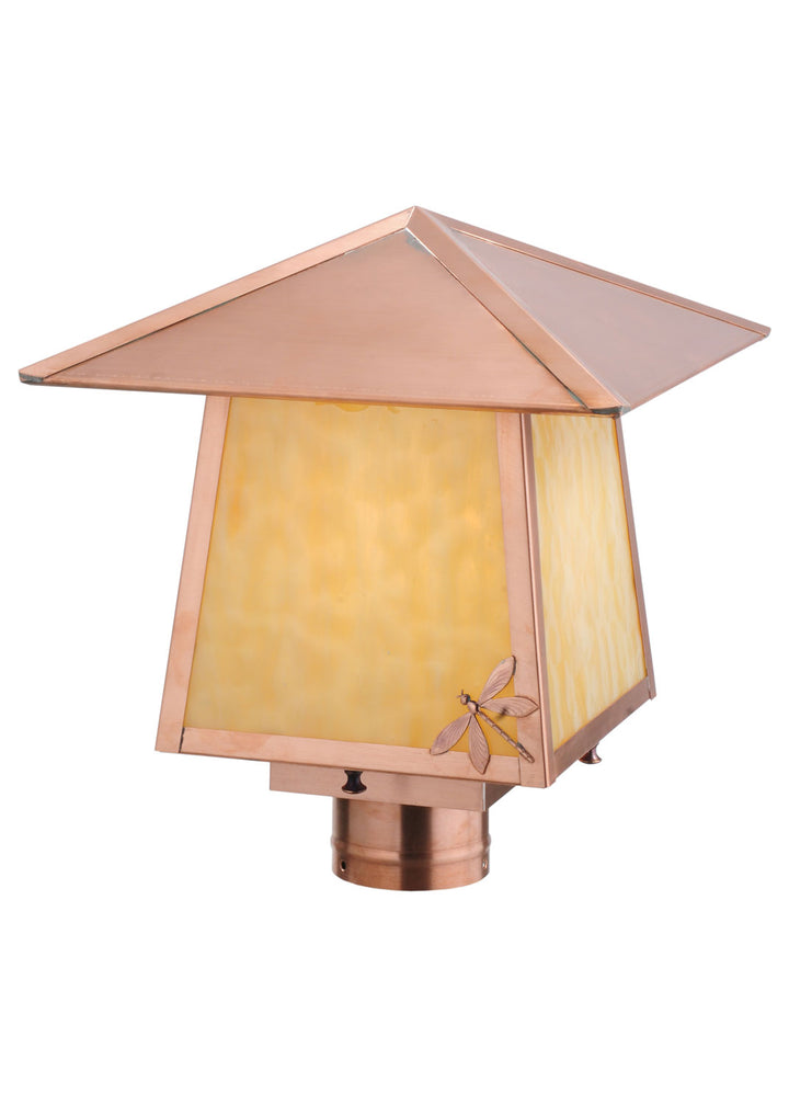 Meyda Tiffany Lighting 113223 Stillwater One Light Post Mount Outdoor Copper/Antique/Verde