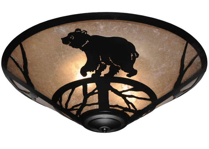 Meyda Tiffany Happy Bear On The Loose 113405 Ceiling Light - Black/Silver Mica