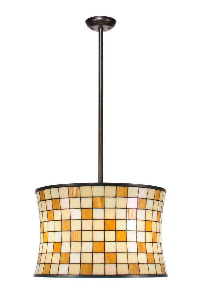 Meyda Tiffany Hilton Barrel 113440 Pendant Light - Craftsman Brown