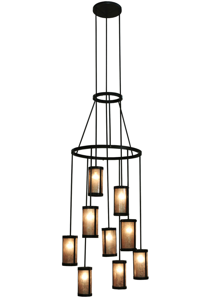 Meyda Tiffany Cartier 115771 Chandelier Light - Costello Black/Silver Mica