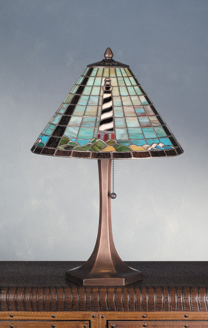 Meyda Tiffany Lighting 69409 The Lighthouse On Table Lamp Lamp Bronze / Dark