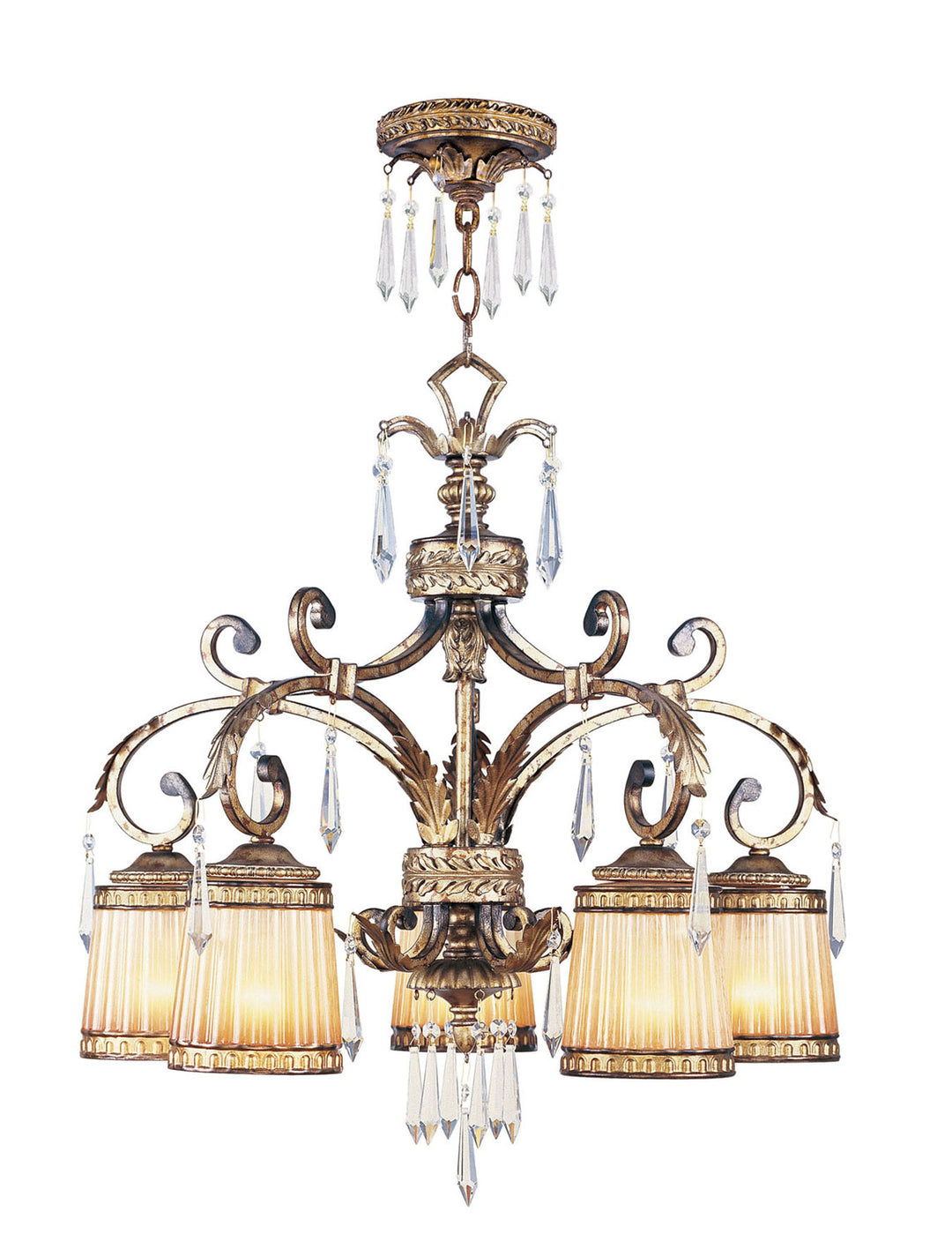 Livex Lighting 8885-65  La Bella Chandelier Hand Painted Vintage Gold Leaf