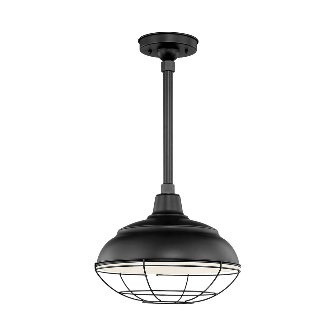 Millennium Lighting RWHS14-SB R Series One Light Pendant Utility Light Black