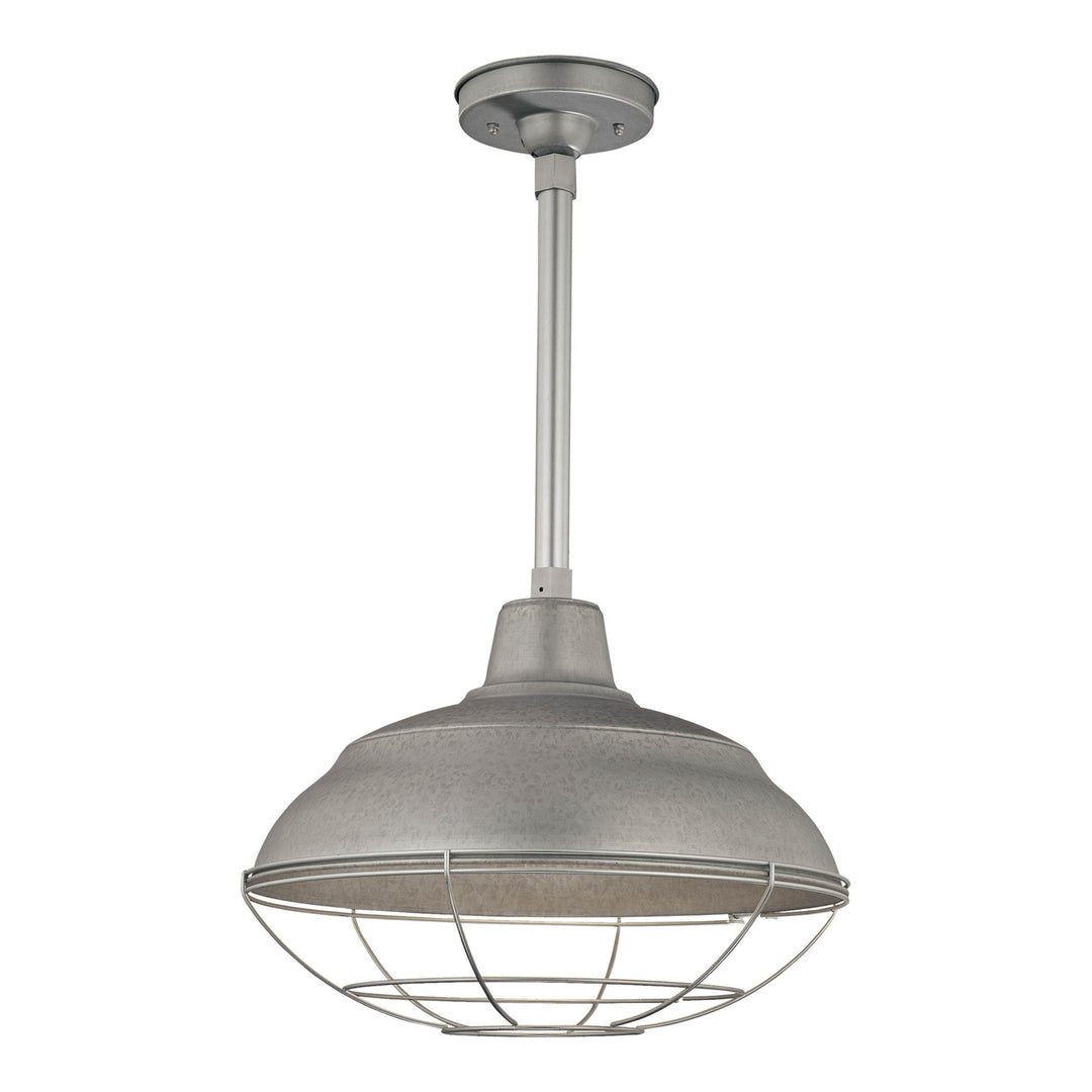 Millennium Lighting RWHS17-GA R Series One Light Pendant Utility Light Pewter, Nickel, Silver