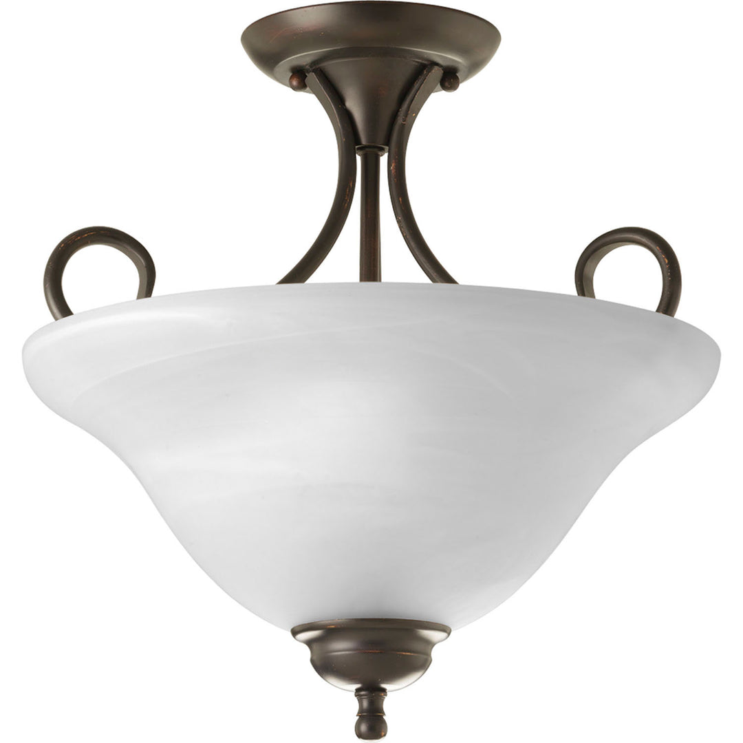 Progress Bell Glass - Alabaster P3460-20 Ceiling Light - Antique Bronze