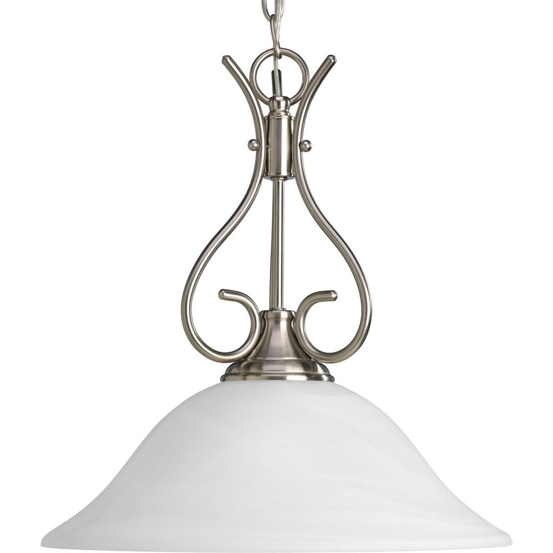 Progress Alabaster Glass P5091-09 Pendant Light - Brushed Nickel