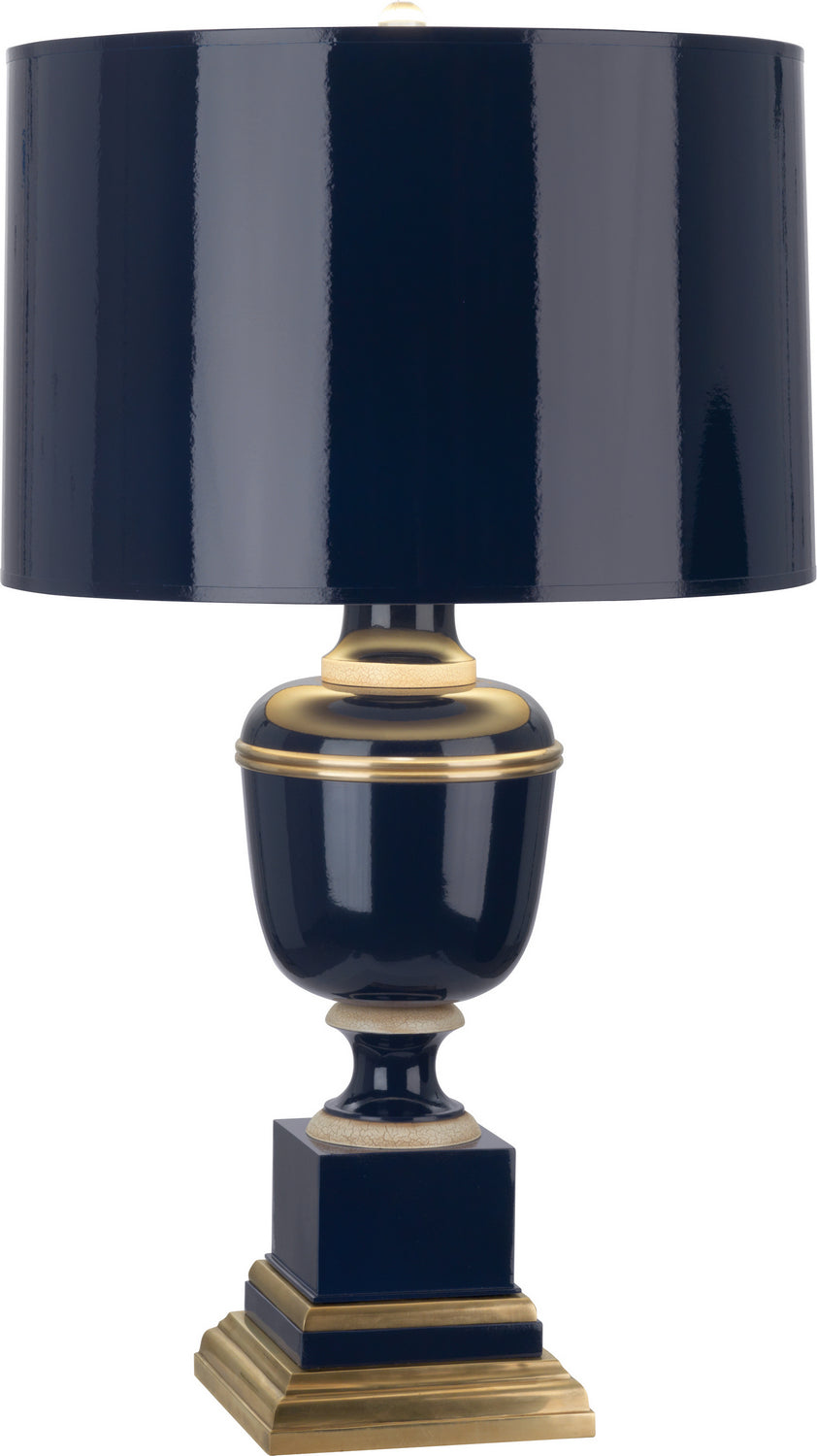 Robert Abbey Lighting 2500 Annika Lamp Cobalt Lacquered Paint W/Natural Brass And Ivory Crackle