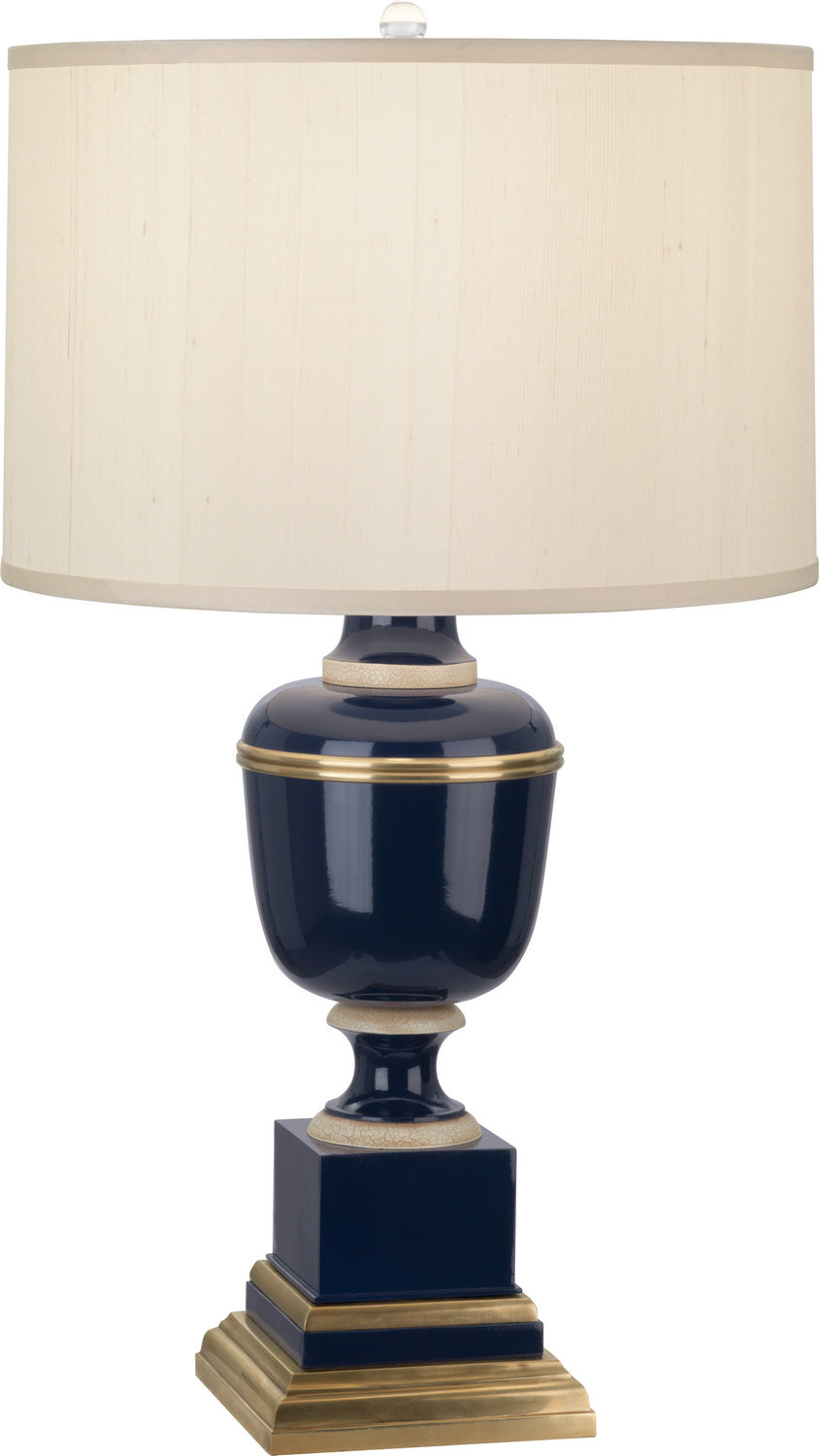 Robert Abbey Lighting 2500X Annika Lamp Cobalt Lacquered Paint W/Natural Brass And Ivory Crackle