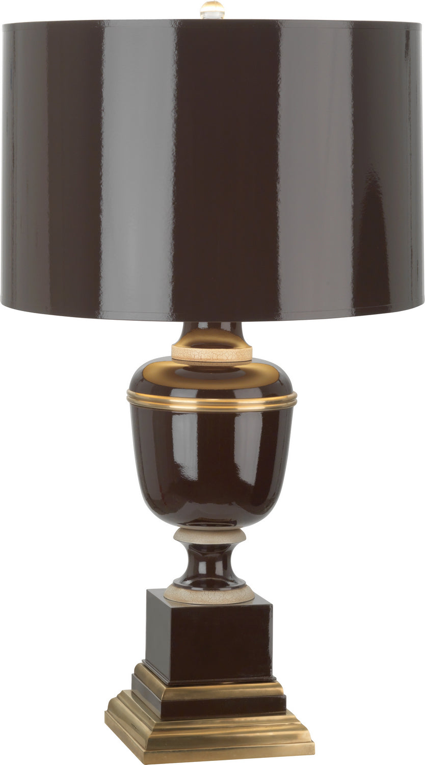 Robert Abbey Lighting 2502 Annika Lamp Chocolate Lacquered Paint W/Natural Brass And Ivory Crackle