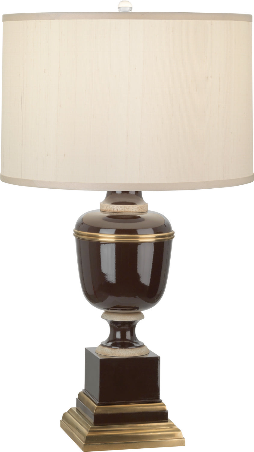 Robert Abbey Lighting 2502X Annika Lamp Chocolate Lacquered Paint And Natural Brass W/Ivory Crackle