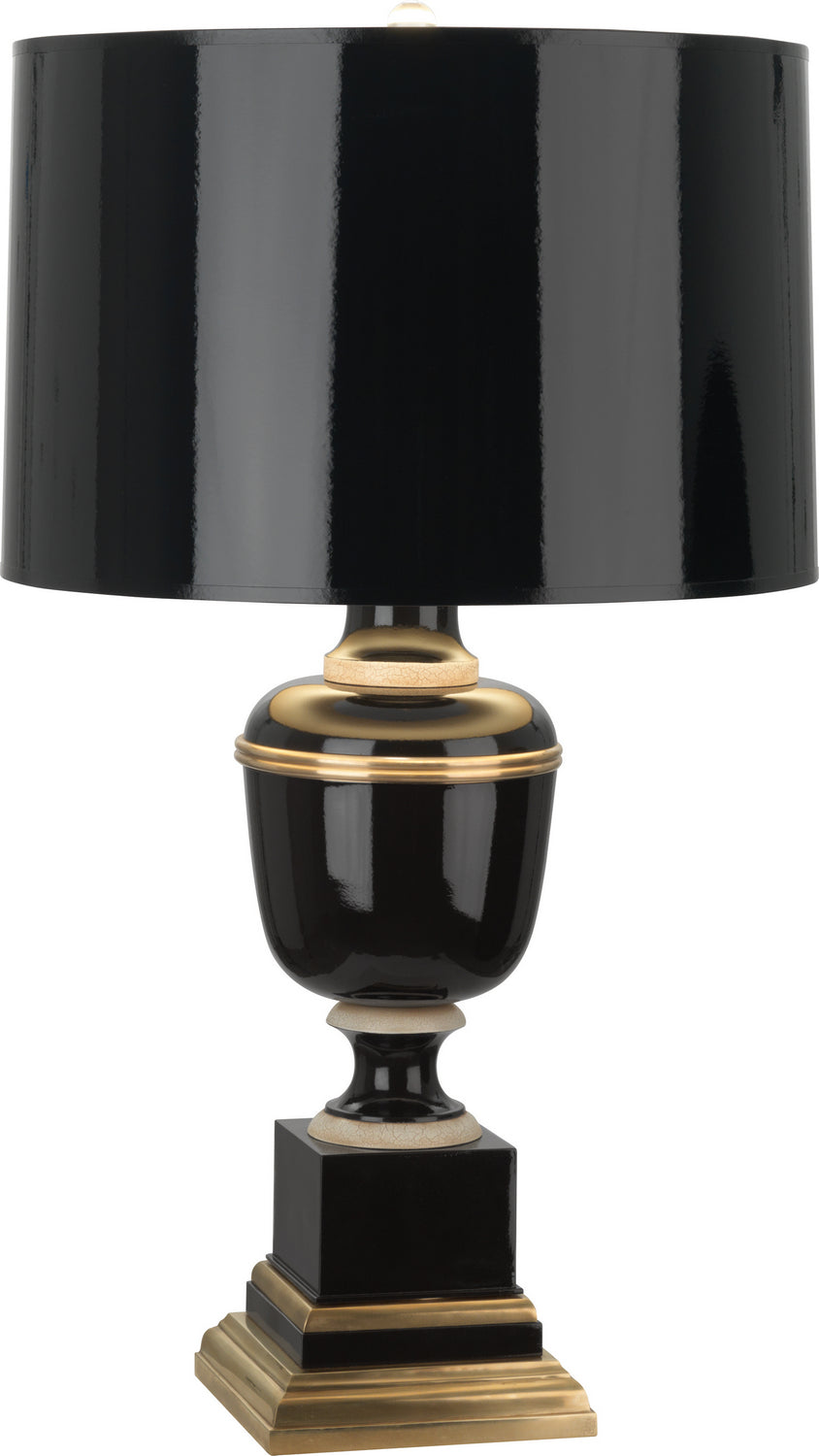 Robert Abbey Lighting 2503 Annika Lamp Black Lacquered Paint W/Natural Brass And Ivory Crackle