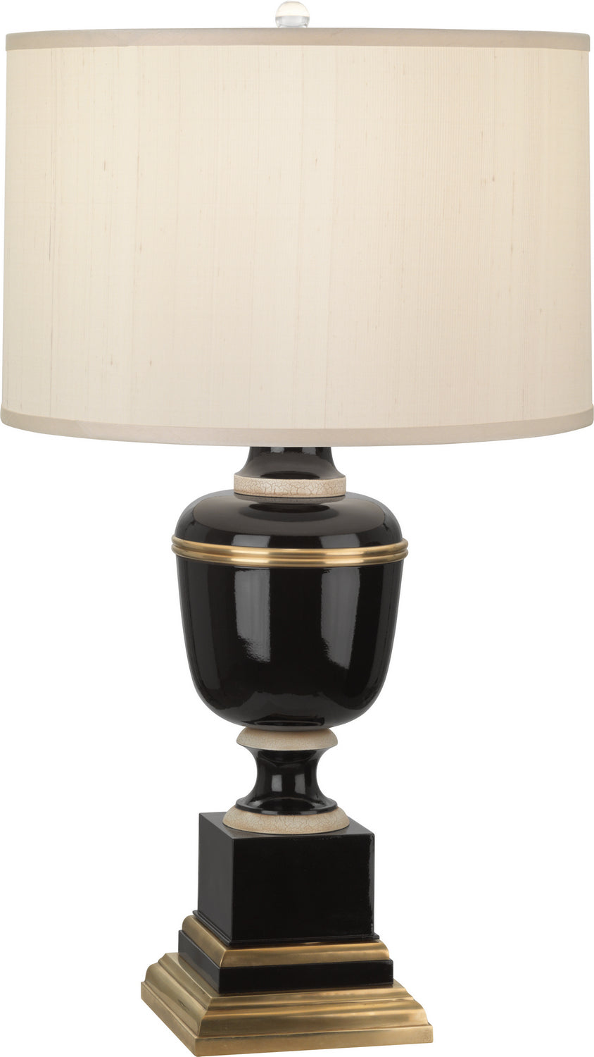 Robert Abbey Lighting 2503X Annika Lamp Black Lacquered Paint W/Natural Brass And Ivory Crackle