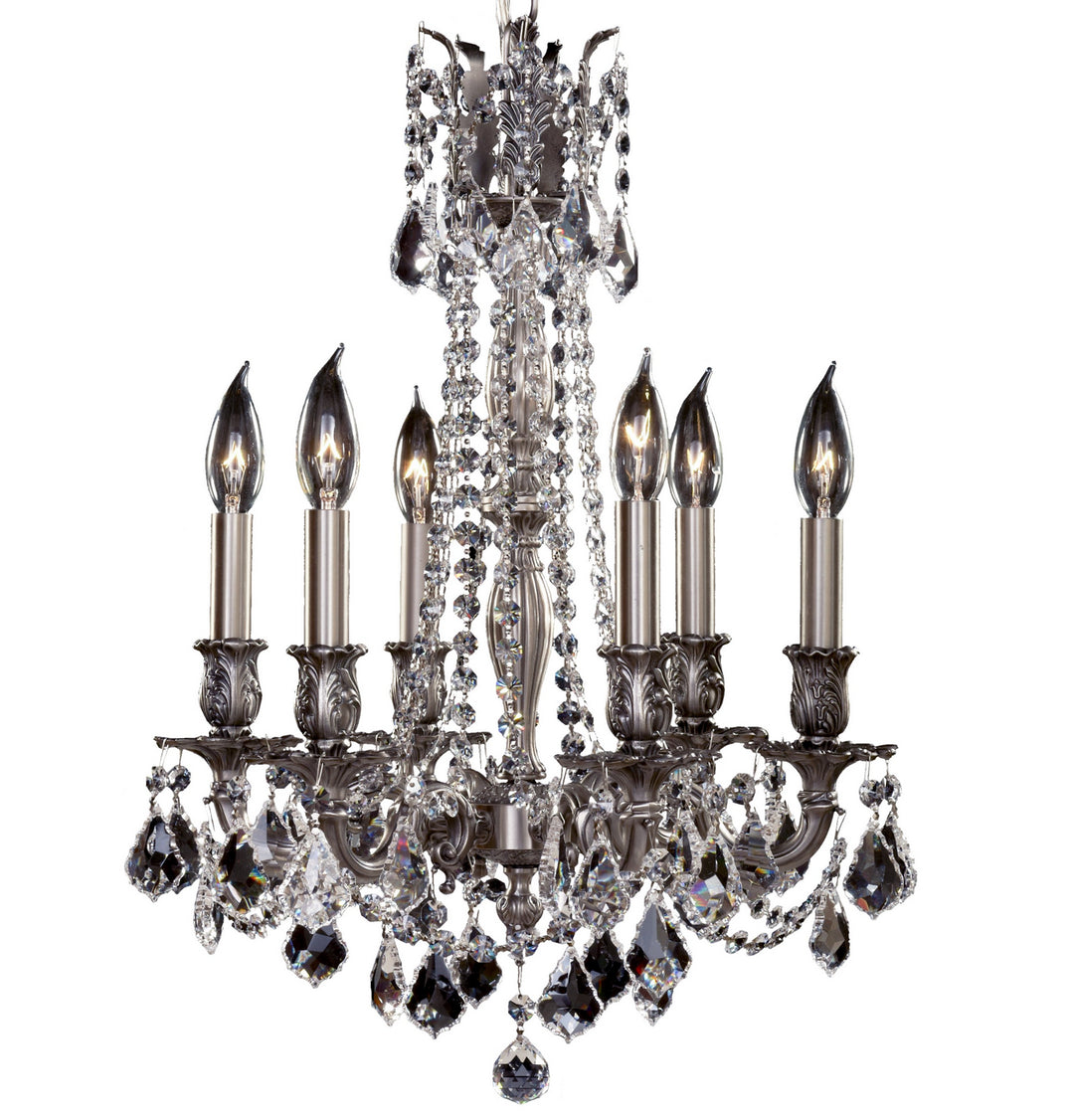 American Brass & Crystal Biella CH9212-A-10G-ST Chandelier Light - Antique Silver