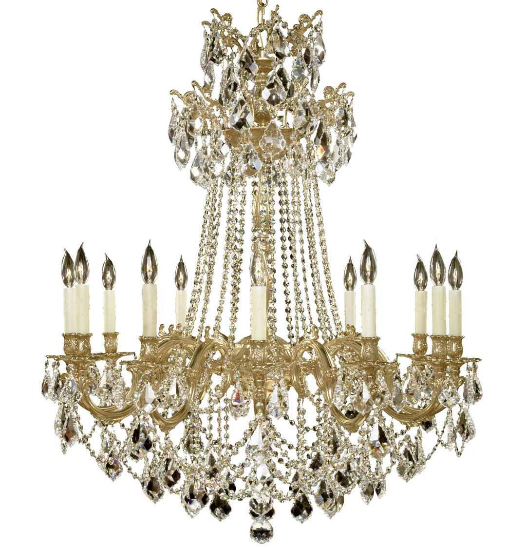 American Brass & Crystal Biella CH9268-A-16G-PI Chandelier Light - True Brass