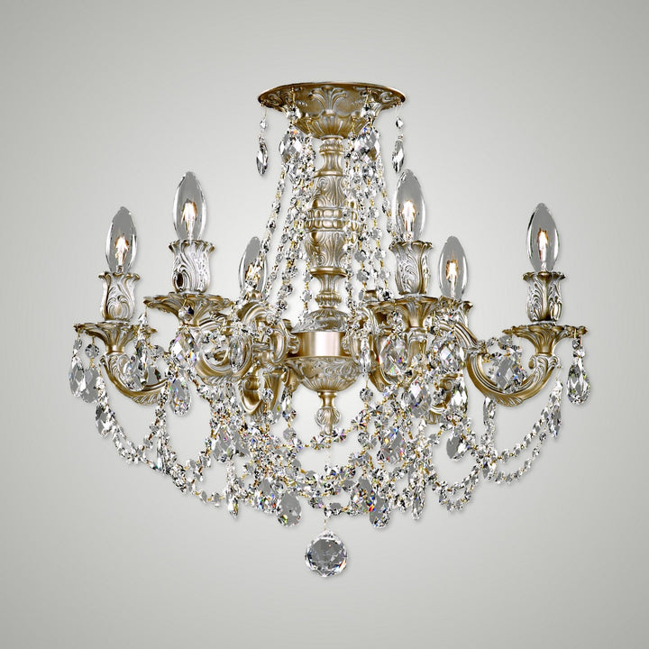 American Brass & Crystal Biella FM9203-O-04G Ceiling Light - Antique White Glossy