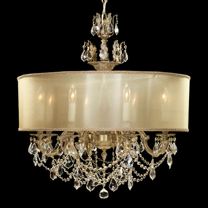 American Brass & Crystal Llydia CH6542-A-04G-PI-PG Chandelier Light - Antique White Glossy